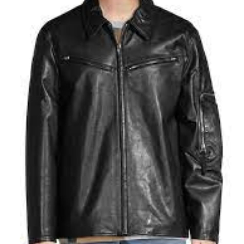 Helmut Lang zip leather jacket M - NWT